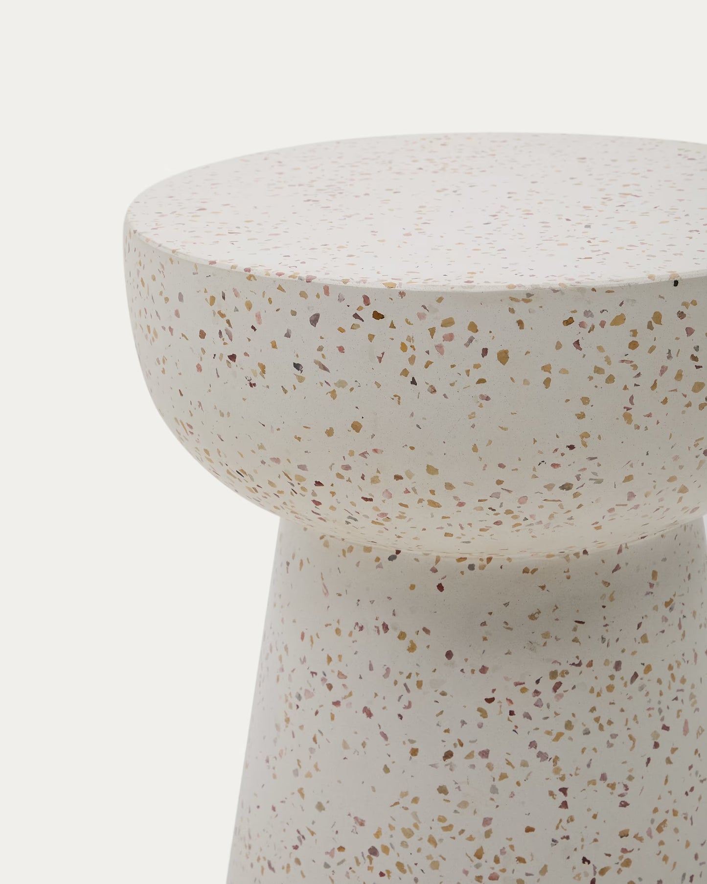 Kave Home Pada White Terrazzo Side Table, Ø 40 cm