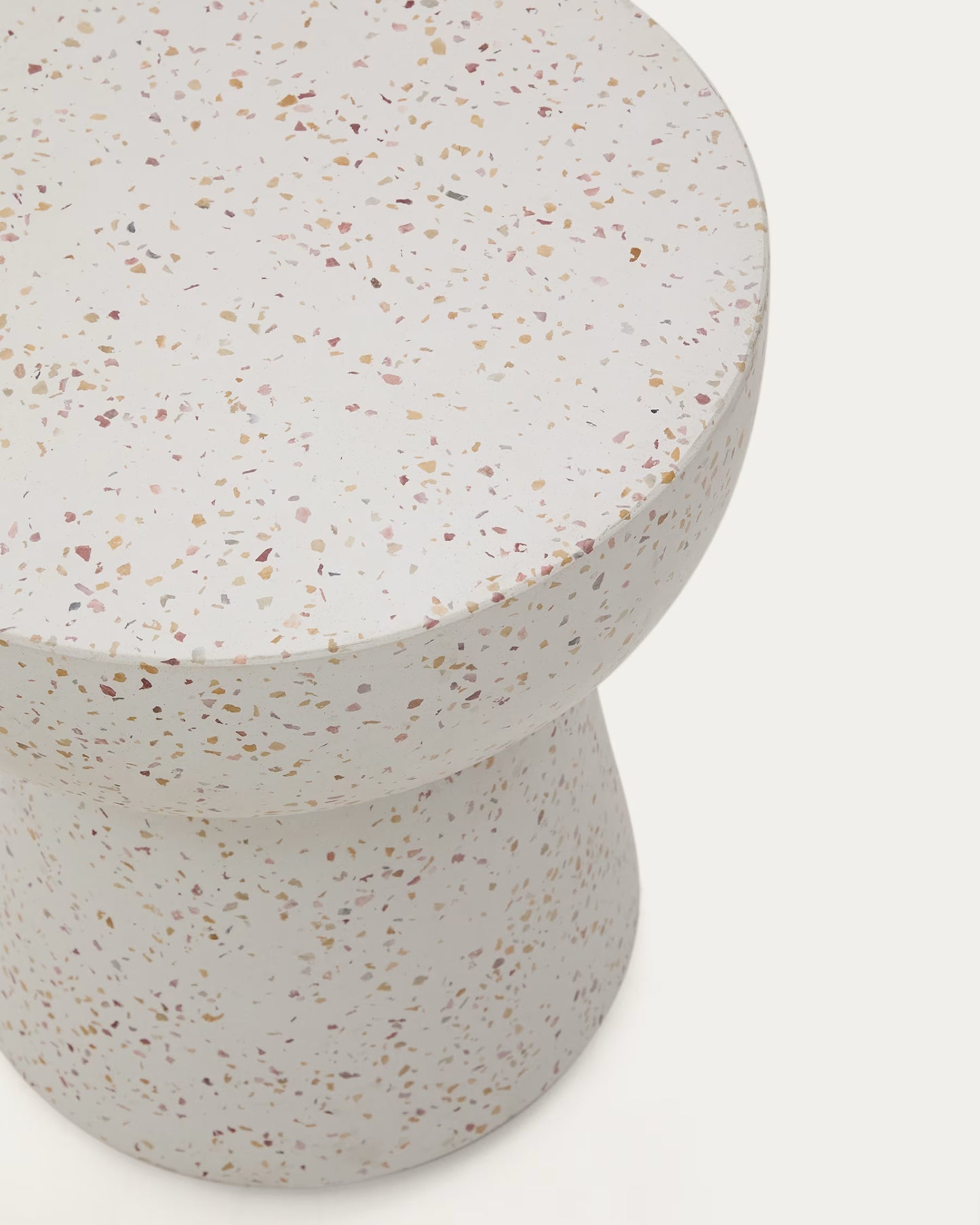 Kave Home Pada White Terrazzo Side Table, Ø 40 cm