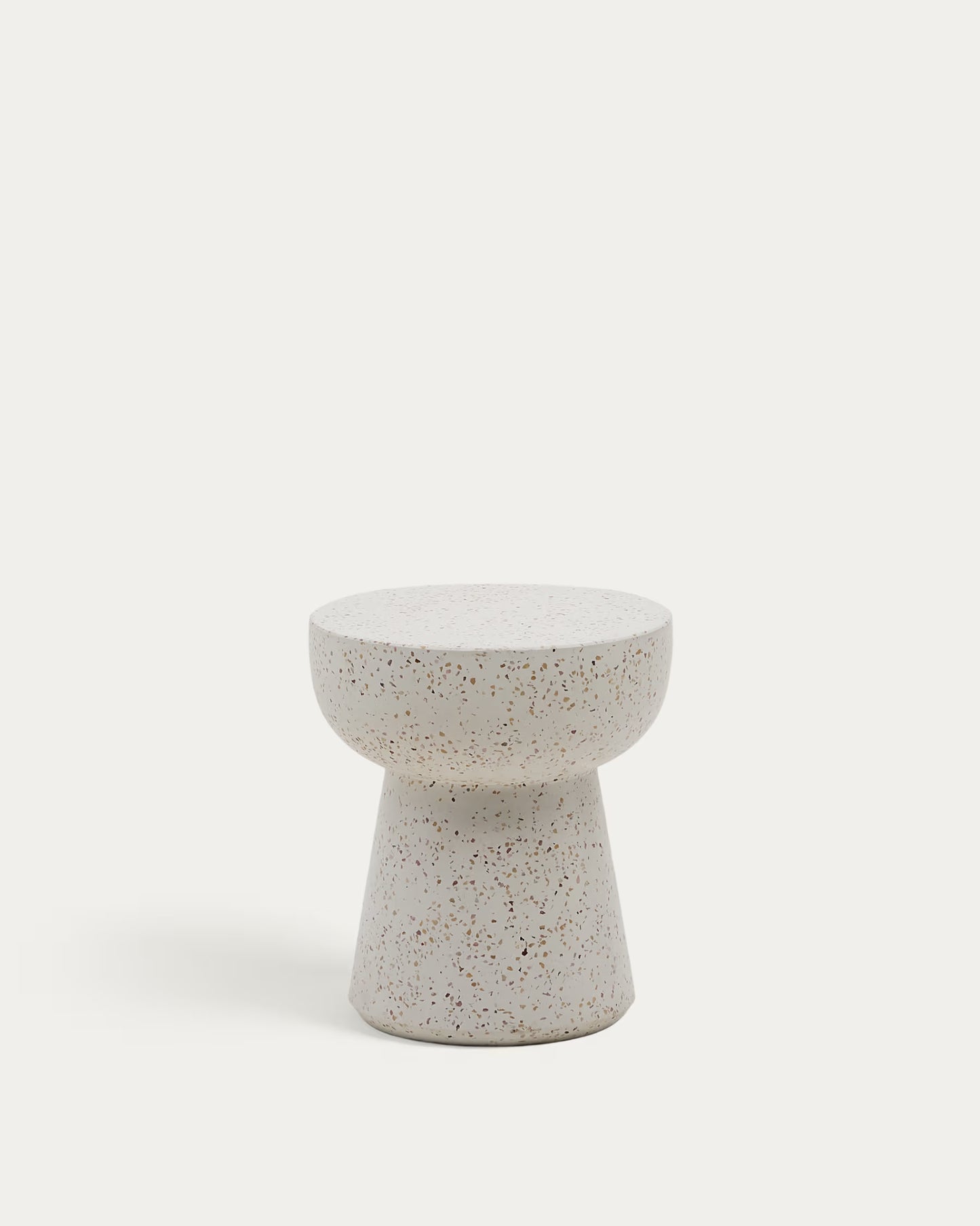 Kave Home Pada White Terrazzo Side Table, Ø 40 cm