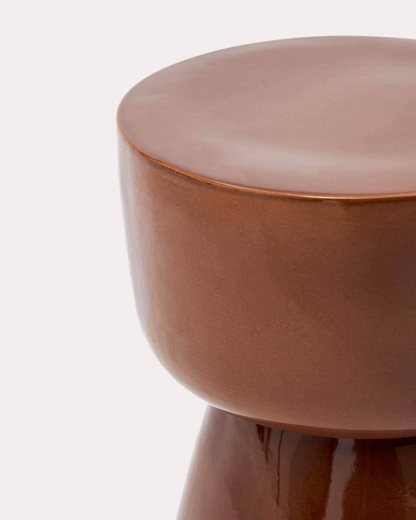 Kave Home Mesquida Outdoor Side Table in Ceramic with Glazed Terracotta Finish Ø 36cm