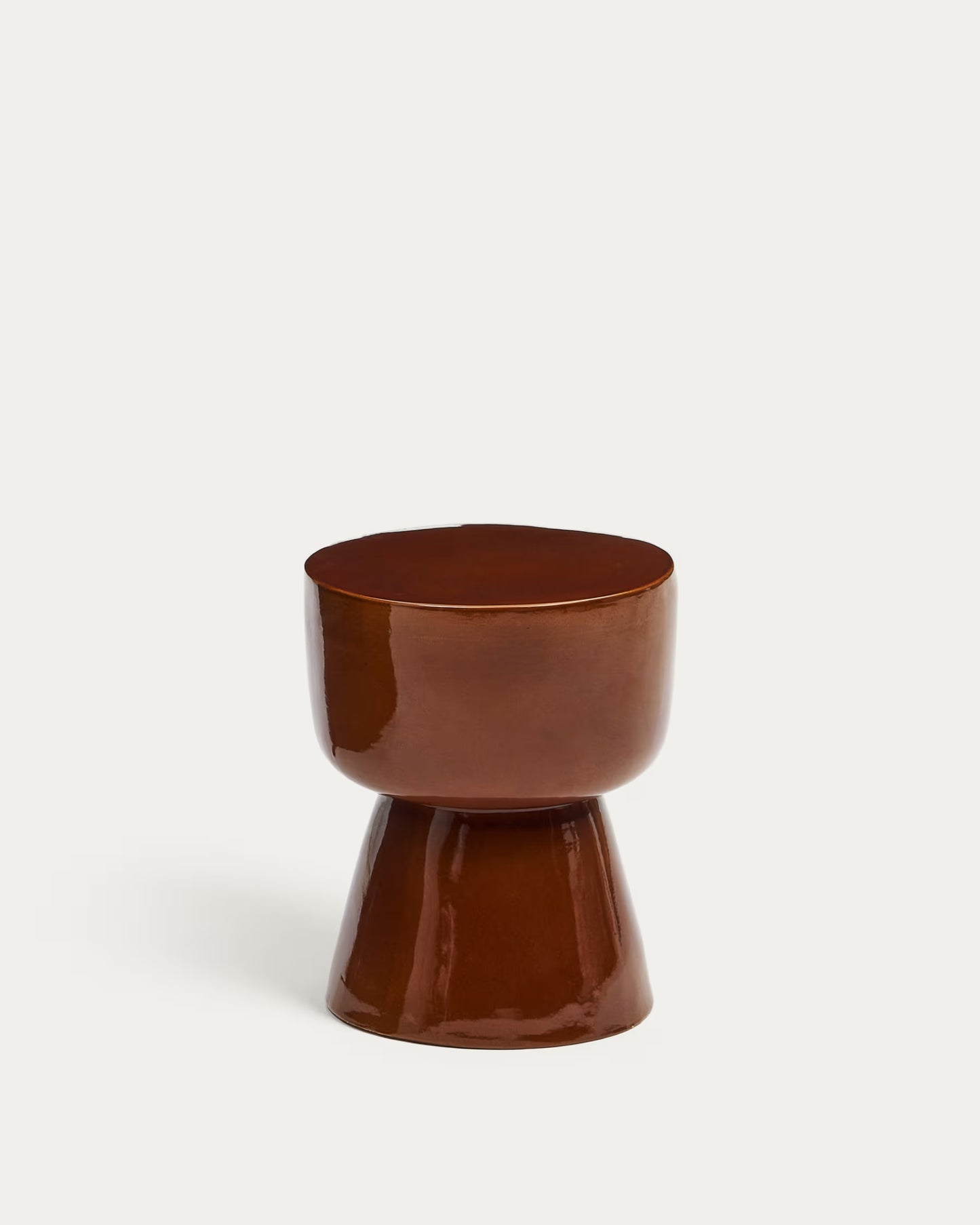 Kave Home Mesquida Outdoor Side Table in Ceramic with Glazed Terracotta Finish Ø 36cm