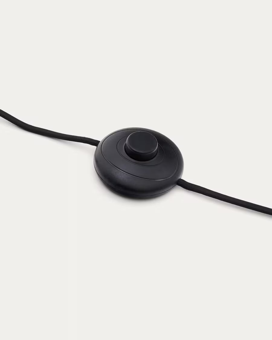Kave Home Nibla Black Metal Floor Lamp with Terracotta Effect Shade