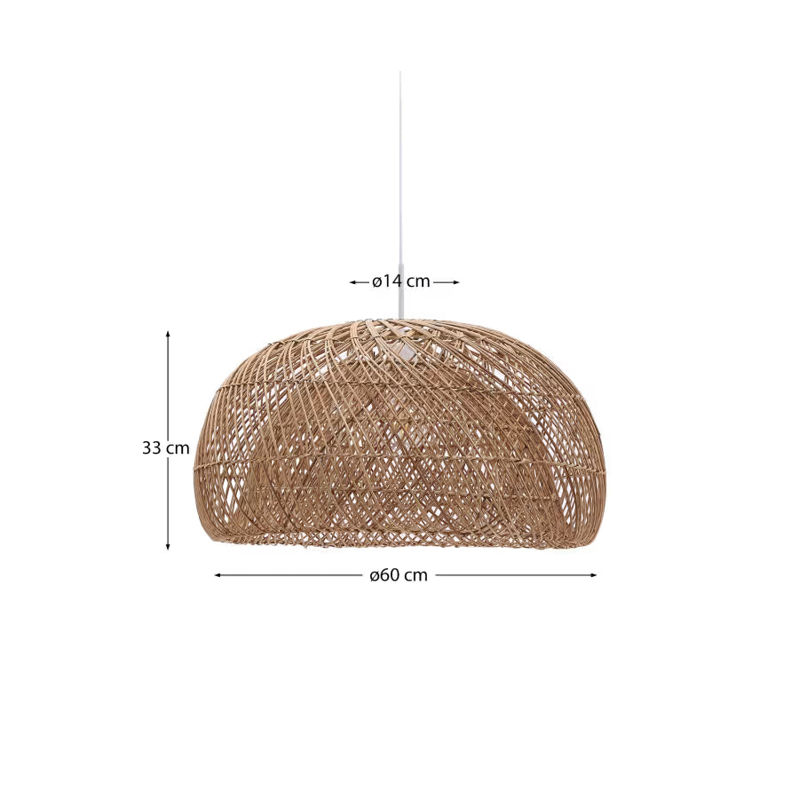 Kave Home Isora Rattan Ceiling Lamp Shade with Natural Finish Ø60cm