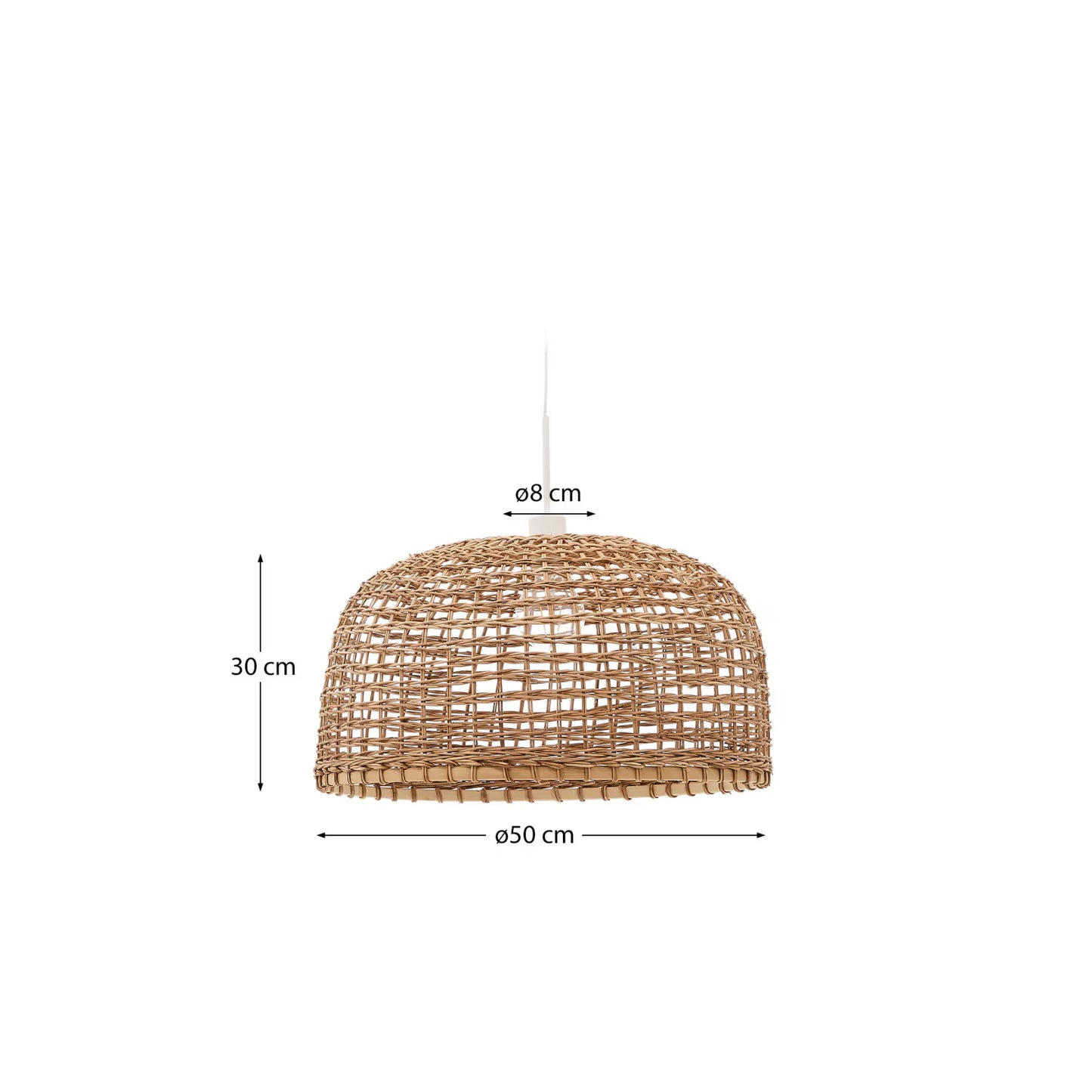 Kave Home Dakira Ceiling Lamp Shade in Rattan with Natural Finish Ø52cm