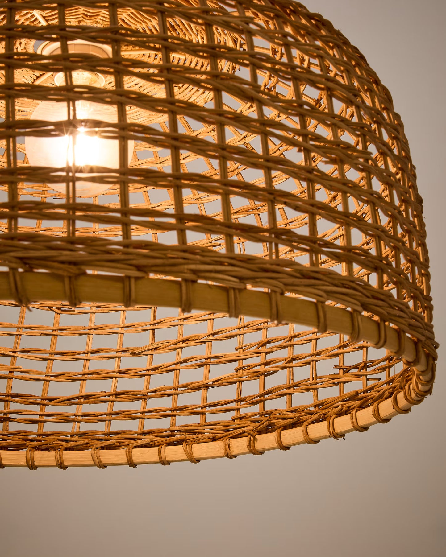 Kave Home Dakira Ceiling Lamp Shade in Rattan with Natural Finish Ø52cm