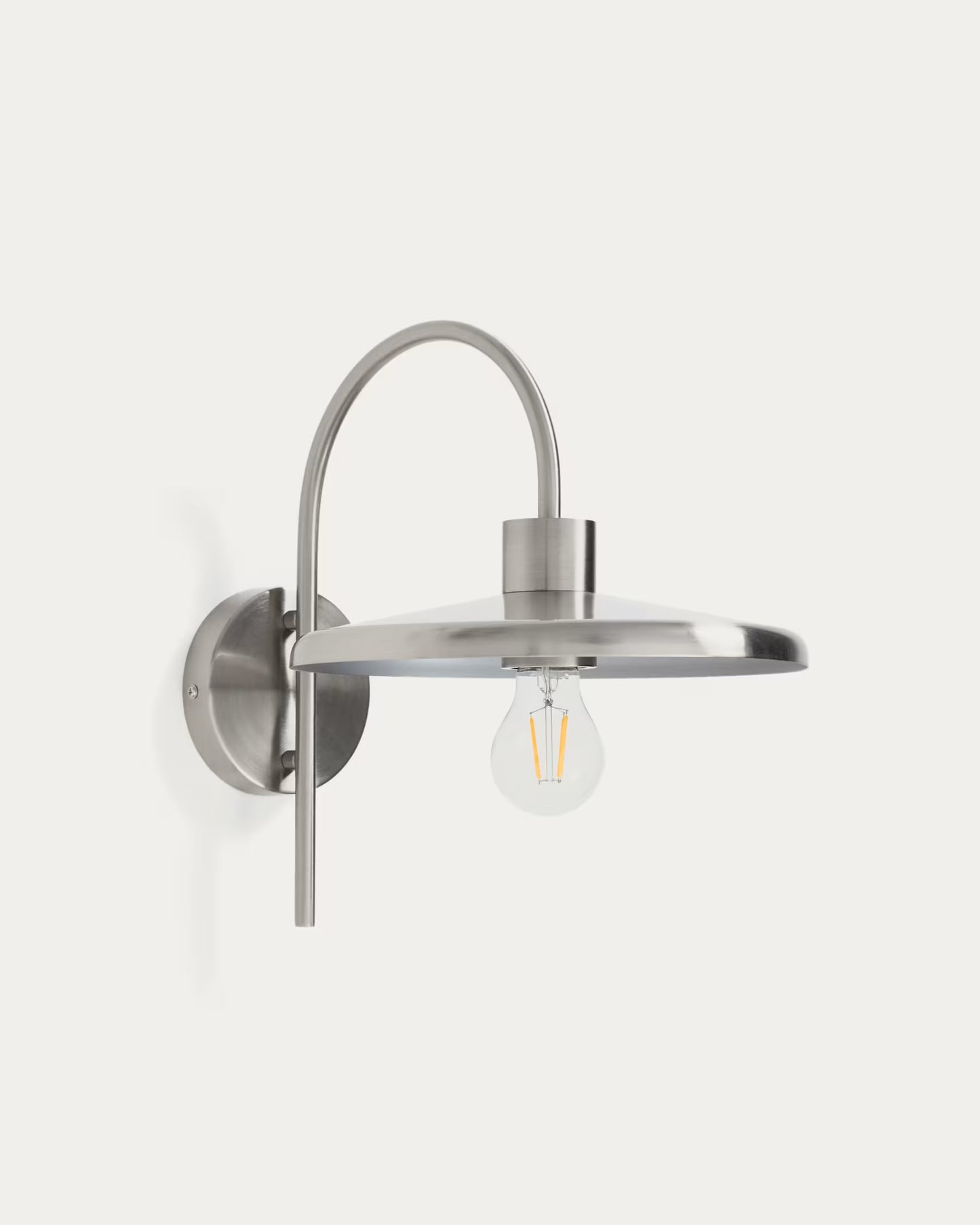 Kave Home Nuvira Wall Light in Light Grey Brushed Metal