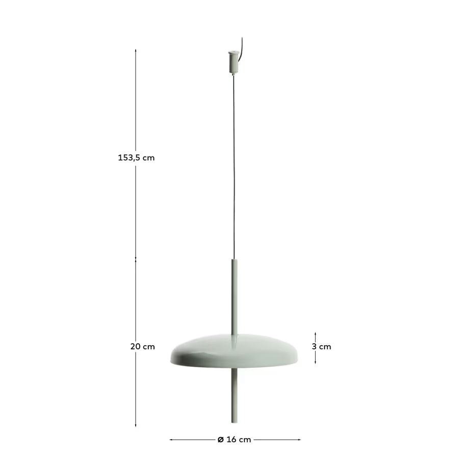 Kave Home Porte Light Green Aluminium Portable Ceiling Lamp Ø 16 cm
