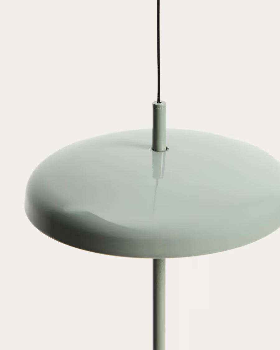 Kave Home Porte Light Green Aluminium Portable Ceiling Lamp Ø 16 cm
