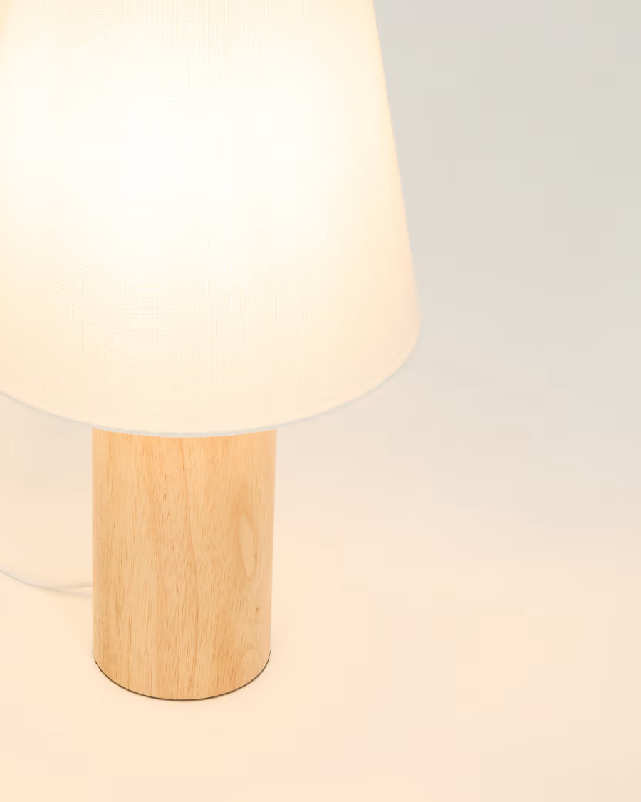 Kave Home Marga Table Lamp Made From Solid Rubber Wood with Natural Finish