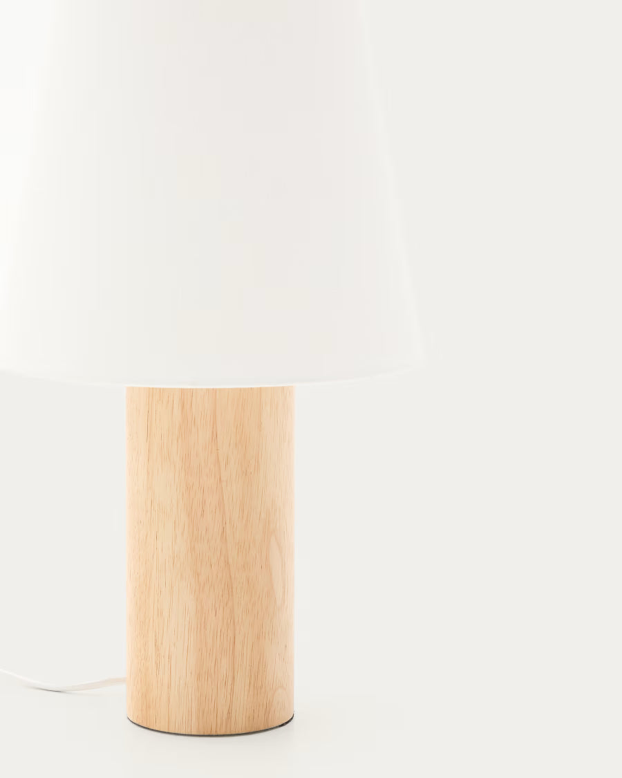 Kave Home Marga Table Lamp Made From Solid Rubber Wood with Natural Finish
