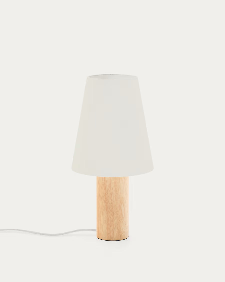 Kave Home Marga Table Lamp Made From Solid Rubber Wood with Natural Finish