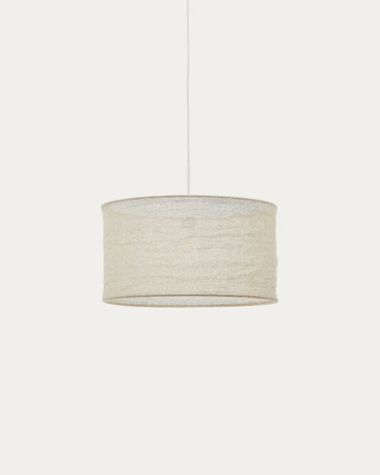 Kave Home Mariela Linen Ceiling Lamp Shade in a Beige Finish Ø 50 x 30 cm