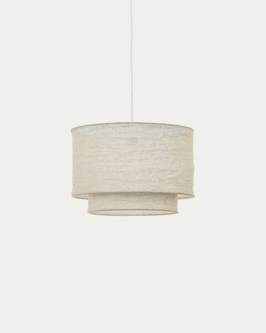 Kave Home Mariela Linen Ceiling Lamp Shade in a Beige Finish Ø 40 x 34 cm