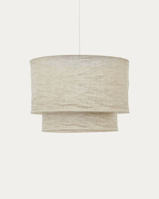 Kave Home Mariela Linen Ceiling Lamp Shade in a Beige Finish Ø 60 x 40 cm