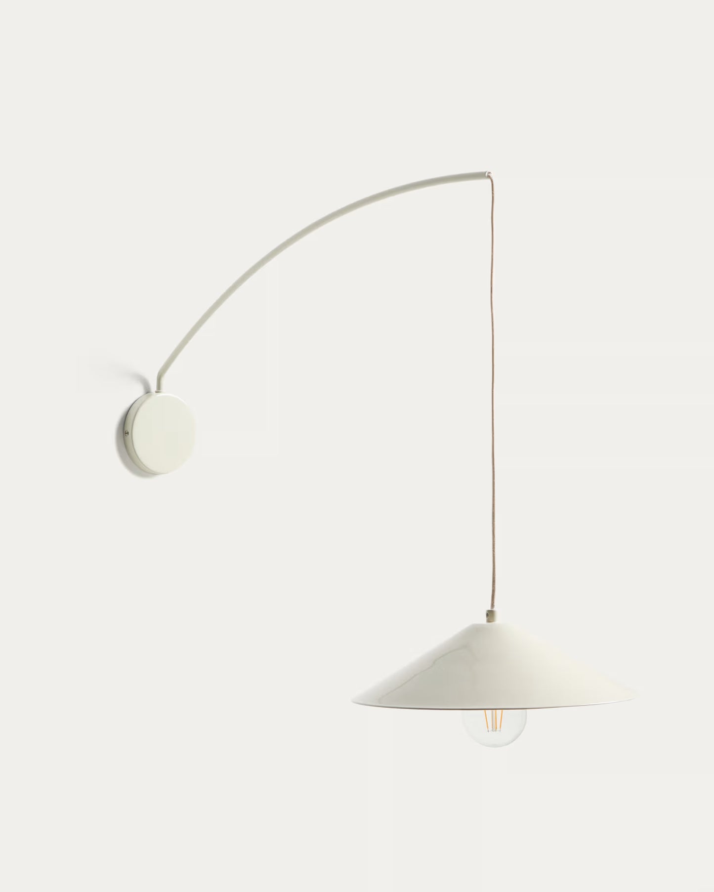 Kave Home Kally Wall Lamp in a Beige Painted Finish UK Adapter