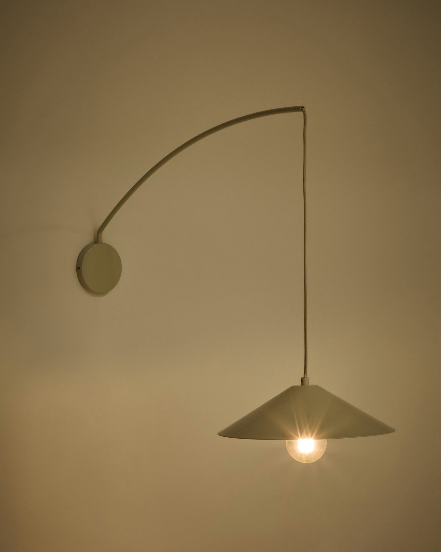 Kave Home Kally Wall Lamp in a Beige Painted Finish UK Adapter