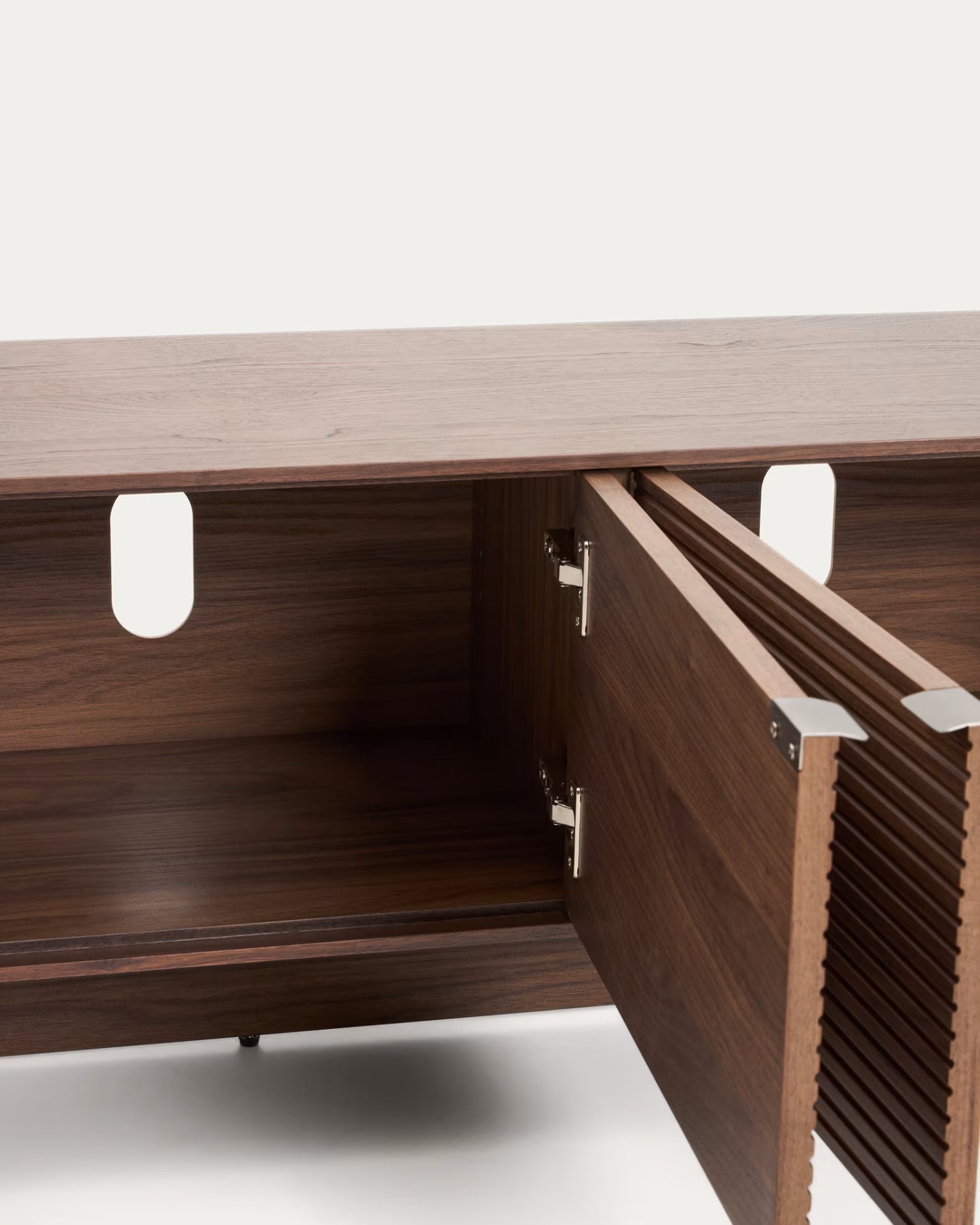 Kave Home Norlen 4-Door TV Stand in Walnut Veneer FSC Mix Credit 200 x 46 cm