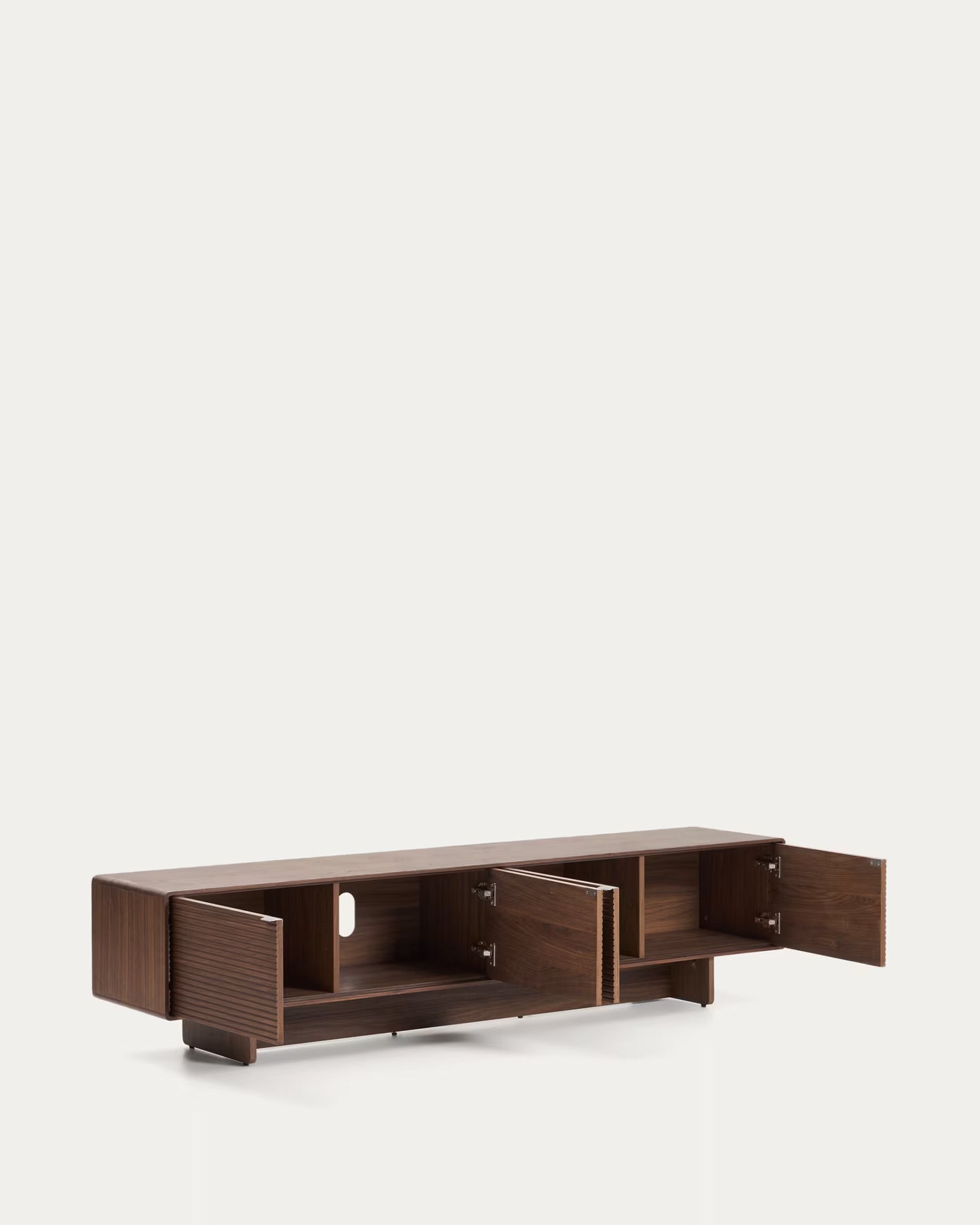 Kave Home Norlen 4-Door TV Stand in Walnut Veneer FSC Mix Credit 200 x 46 cm