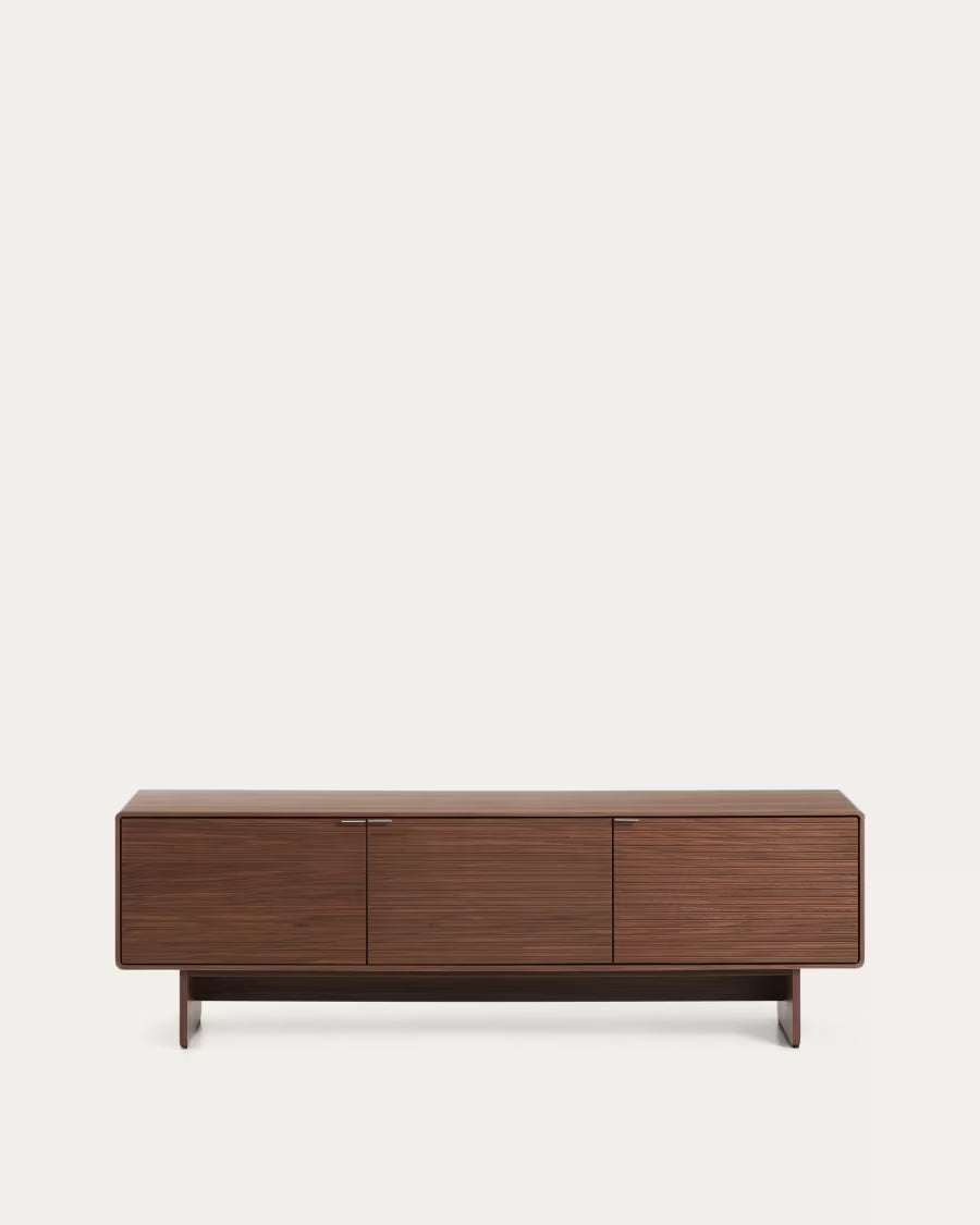 Kave Home Norlen 3-Door TV Stand in Walnut Veneer FSC Mix Credit 150 x 46 cm