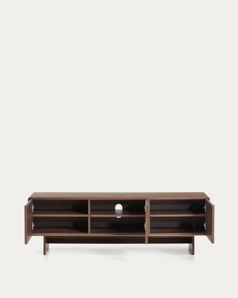 Kave Home Norlen 3-Door TV Stand in Walnut Veneer FSC Mix Credit 150 x 46 cm