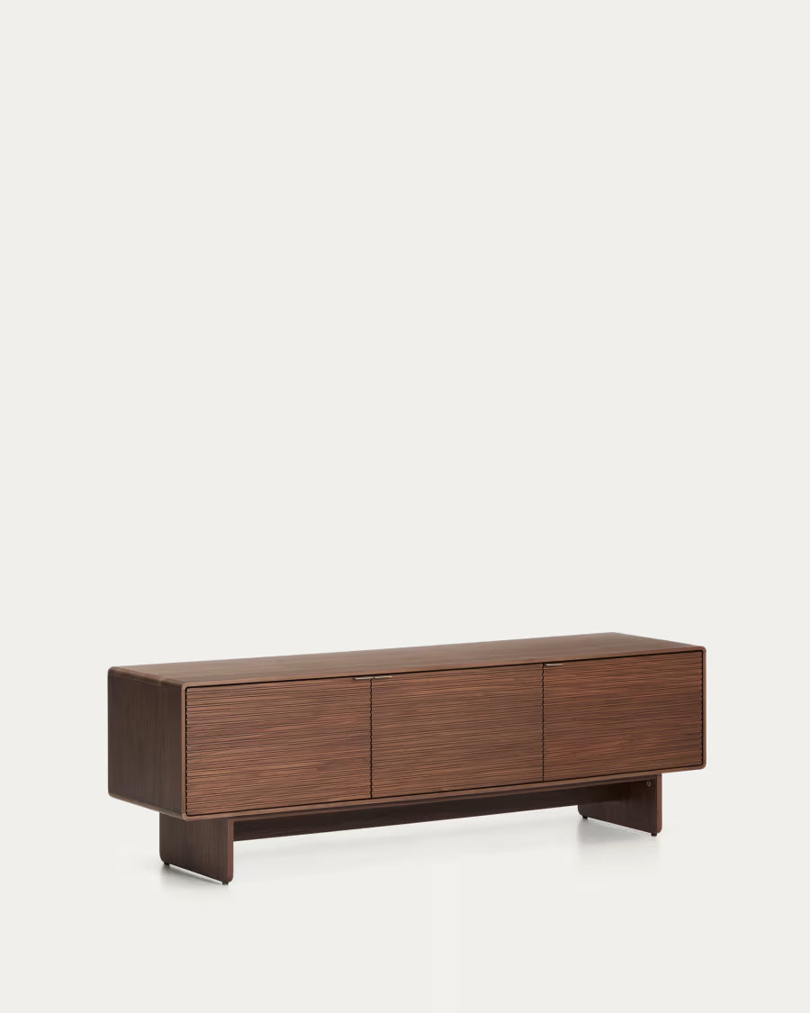 Kave Home Norlen 3-Door TV Stand in Walnut Veneer FSC Mix Credit 150 x 46 cm
