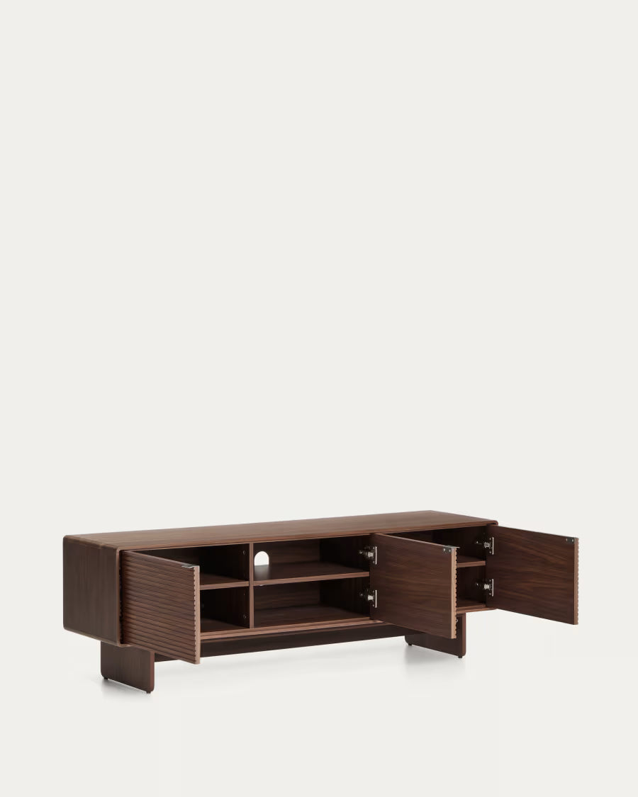 Kave Home Norlen 3-Door TV Stand in Walnut Veneer FSC Mix Credit 150 x 46 cm