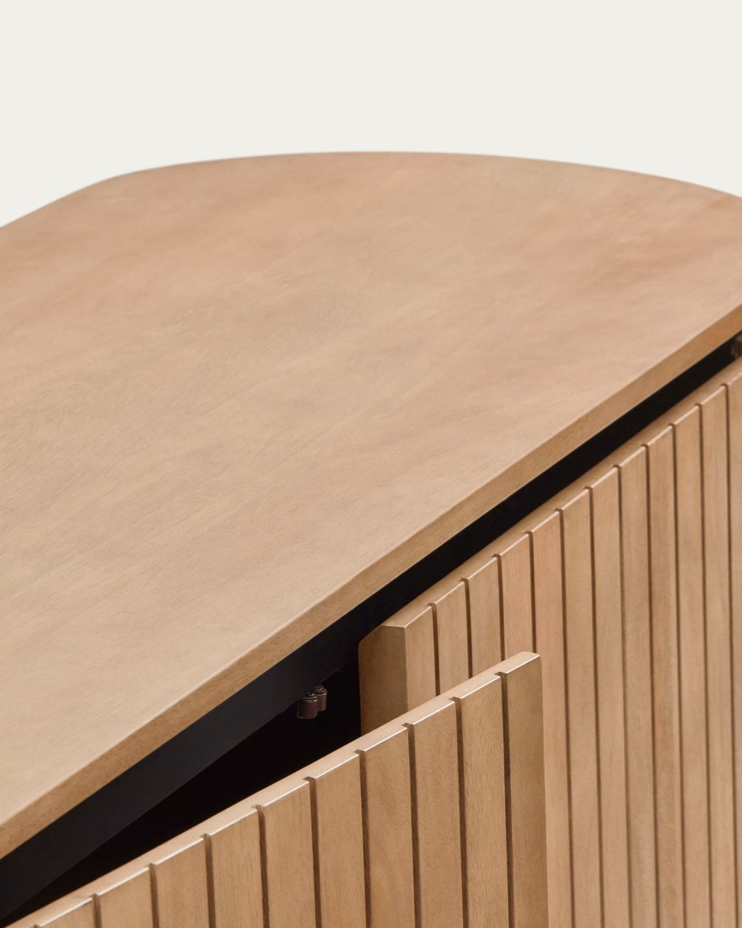 Kave Home Licia Sideboard with 2 Doors Made From Solid Mango Wood and Painted Black Metal 120 x 80cm
