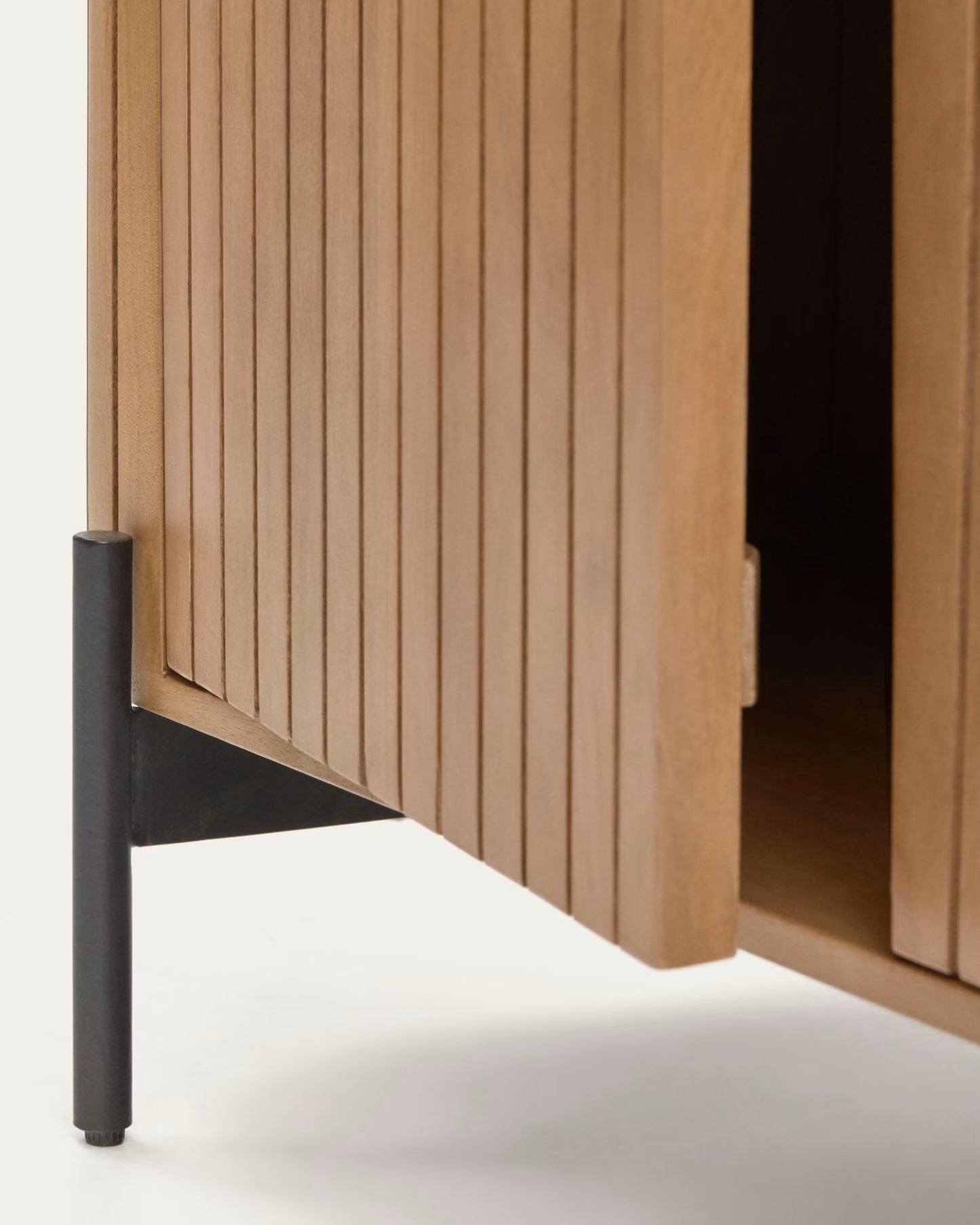 Kave Home Licia Sideboard with 2 Doors Made From Solid Mango Wood and Painted Black Metal 120 x 80cm