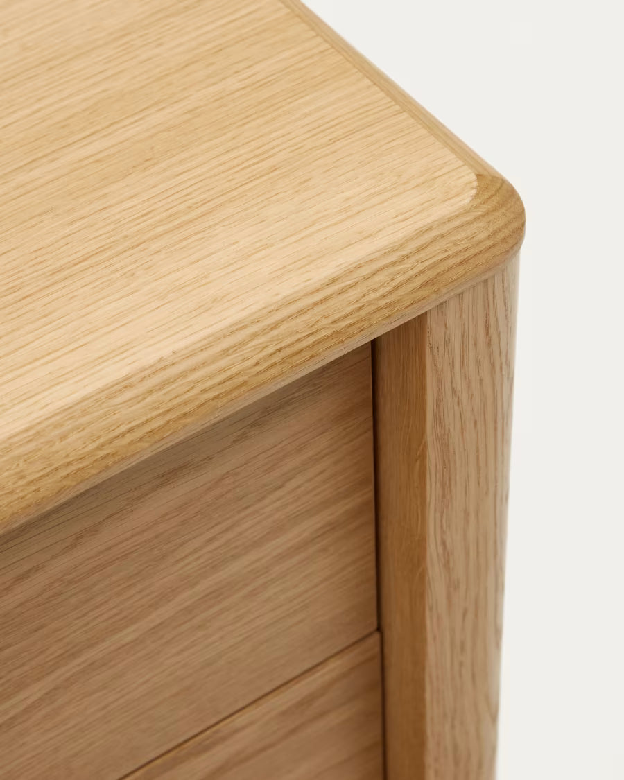 Kave Home Lenon Sideboard with 1 Door and 3 Drawers, Made from Oak Wood and Veneer, 105 x 85 cm FSC MIX Credit
