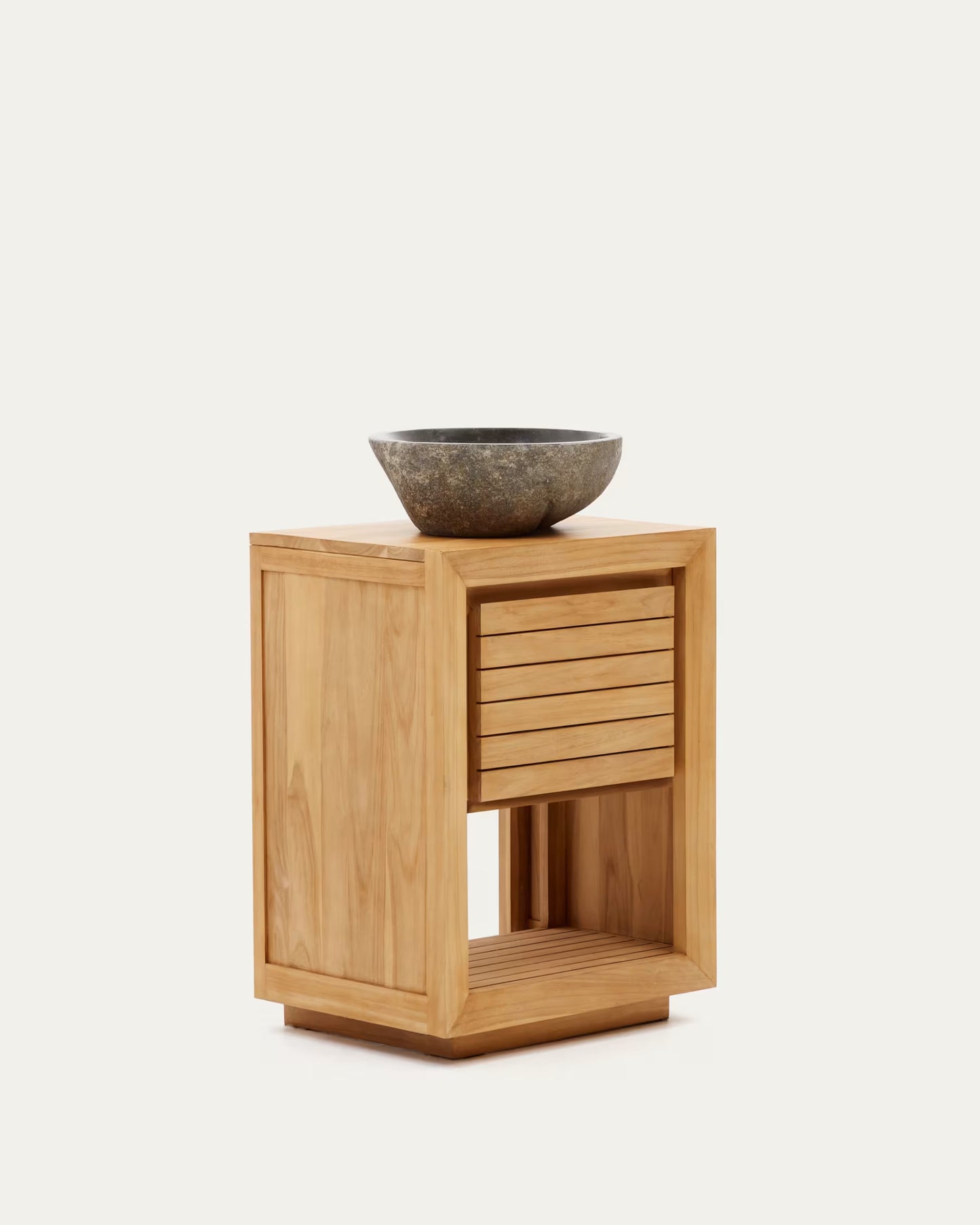 Kave Home Saula Bathroom Furniture in Solid Teak Wood with Natural Finish, 60 x 45 cm