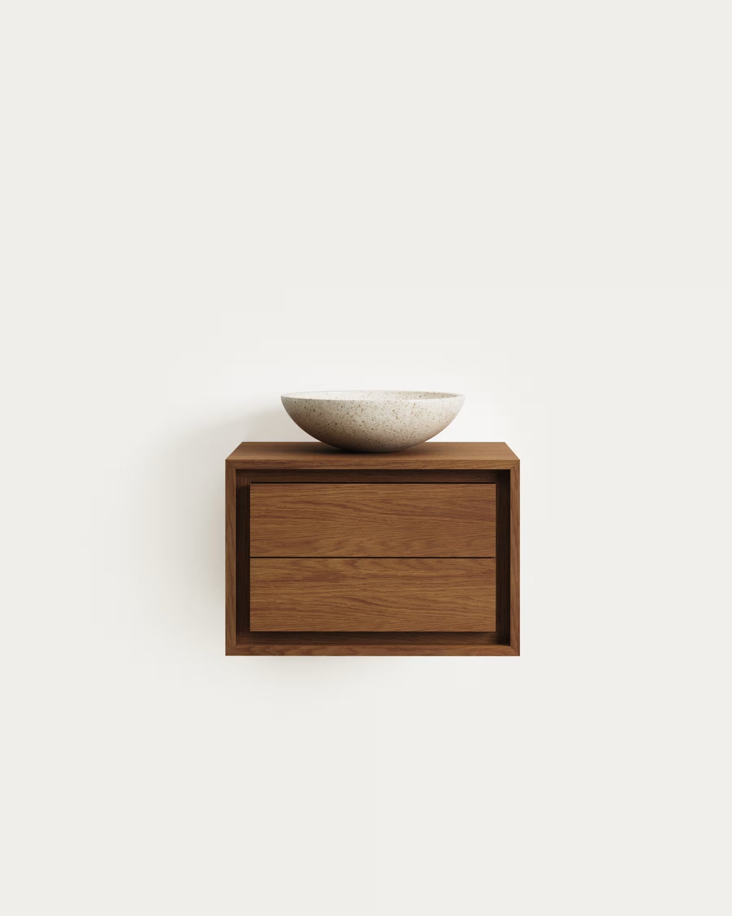 Kave Home Kenta Bathroom Furniture in Solid Teak Wood with a Walnut Finish, 60 x 45 cm