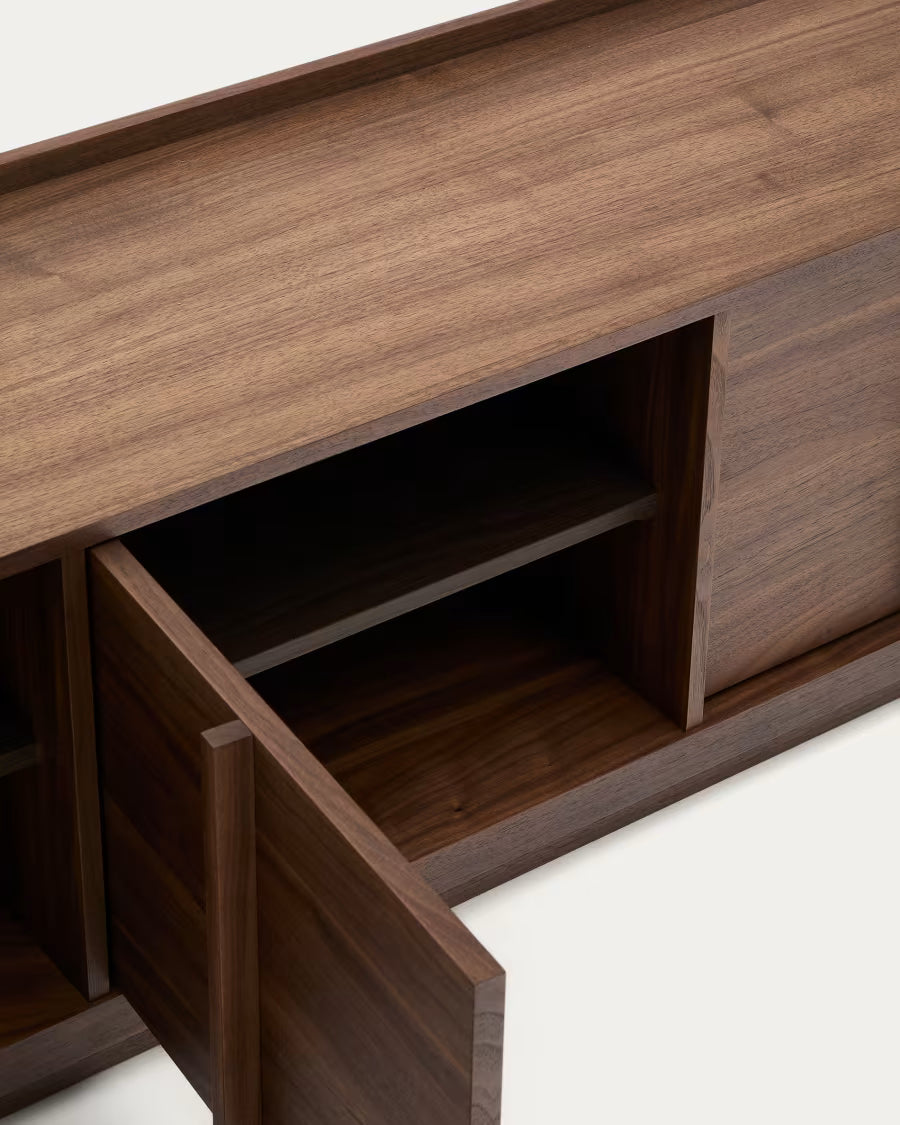 Kave Home Onix TV Stand with a Walnut Veneer in a Dark Finish, 200 x 45 cm FSC Mix Credit