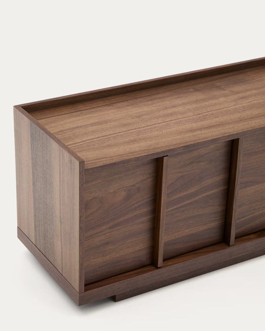 Kave Home Onix TV Stand with a Walnut Veneer in a Dark Finish, 200 x 45 cm FSC Mix Credit