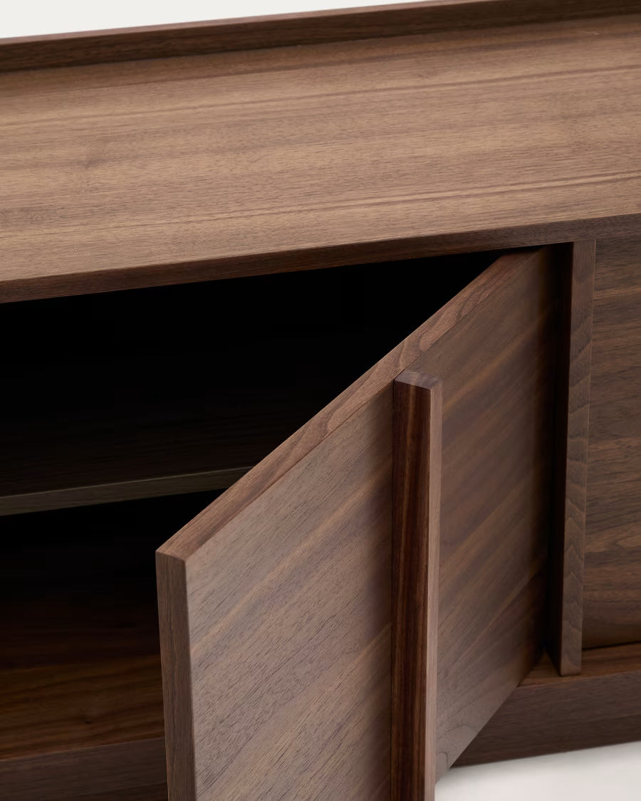 Kave Home Onix TV Stand with a Walnut Veneer in a Dark Finish, 200 x 45 cm FSC Mix Credit