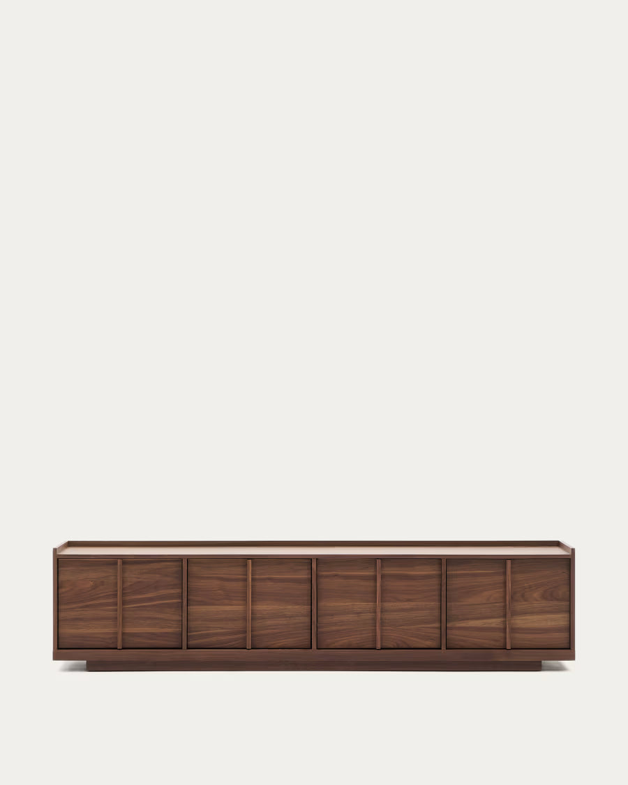 Kave Home Onix TV Stand with a Walnut Veneer in a Dark Finish, 200 x 45 cm FSC Mix Credit