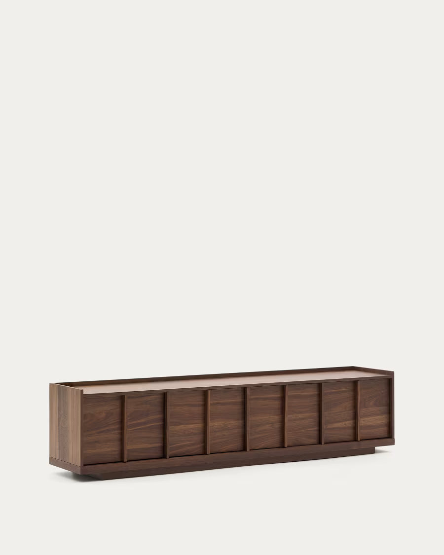 Kave Home Onix TV Stand with a Walnut Veneer in a Dark Finish, 200 x 45 cm FSC Mix Credit