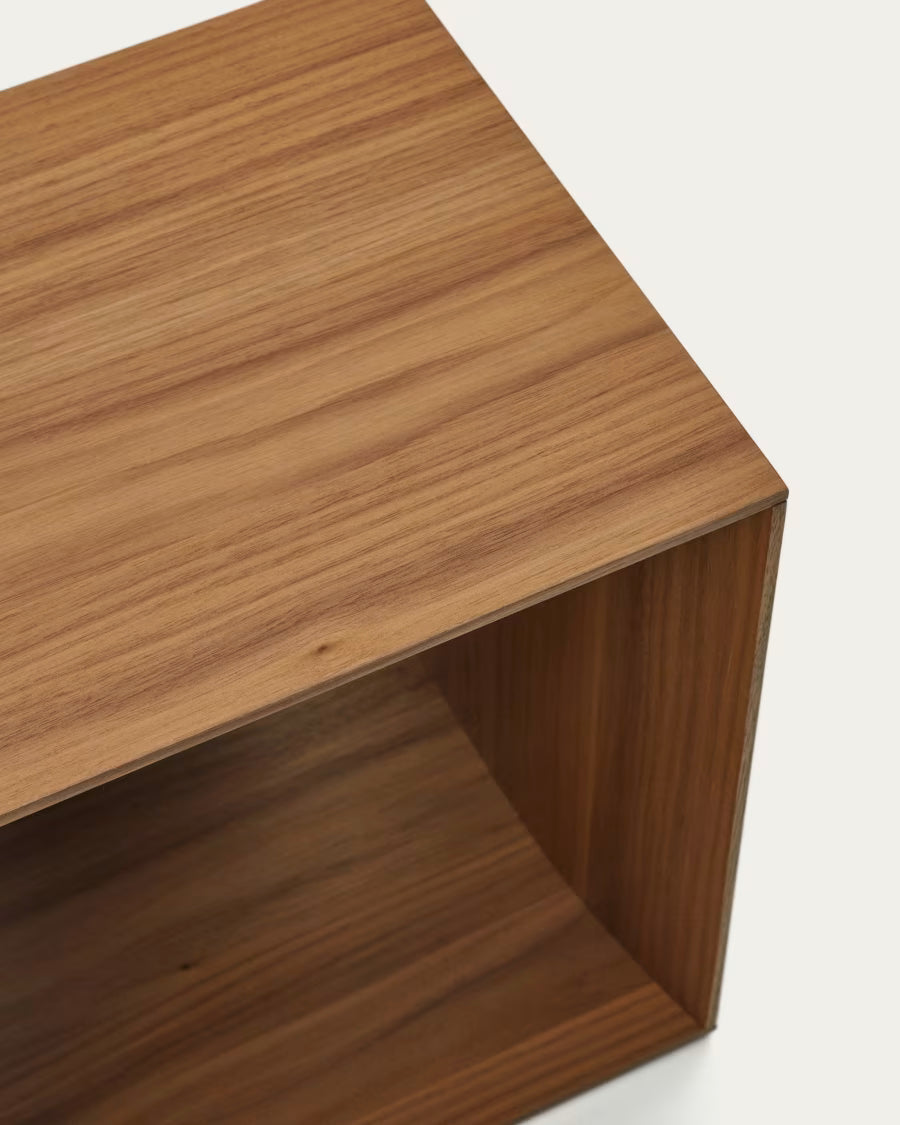 Kave Home Litto Small Shelf Module in Walnut Veneer, 34 x 38 cm