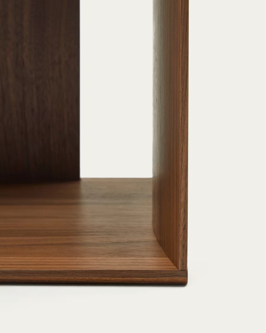 Kave Home Litto Small Shelf Module in Walnut Veneer, 34 x 38 cm