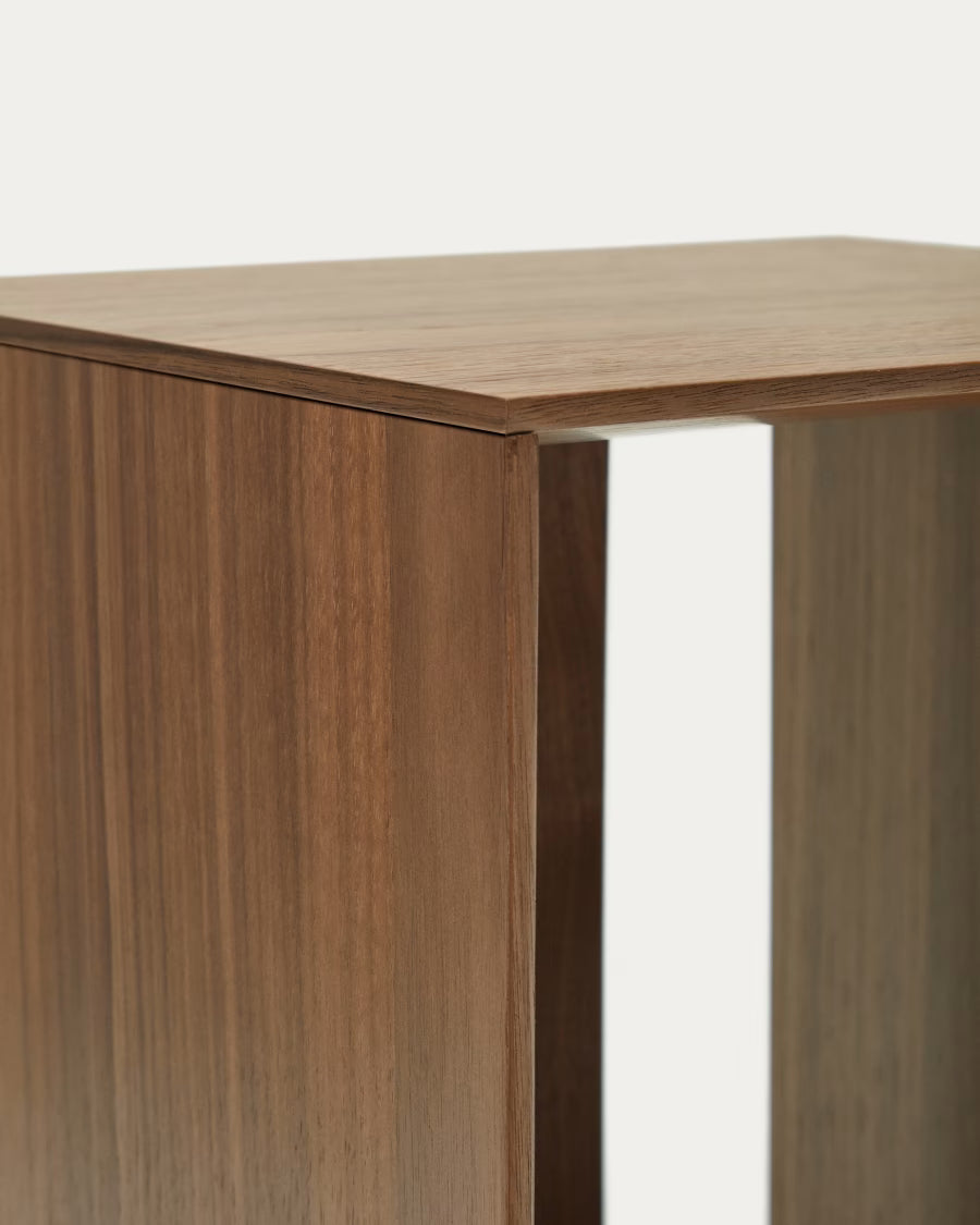 Kave Home Litto Small Shelf Module in Walnut Veneer, 34 x 38 cm