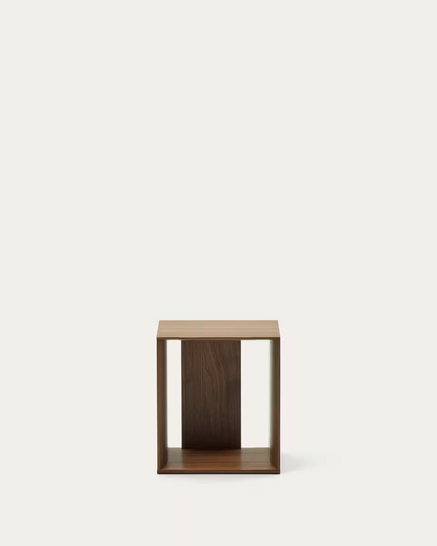 Kave Home Litto Small Shelf Module in Walnut Veneer, 34 x 38 cm