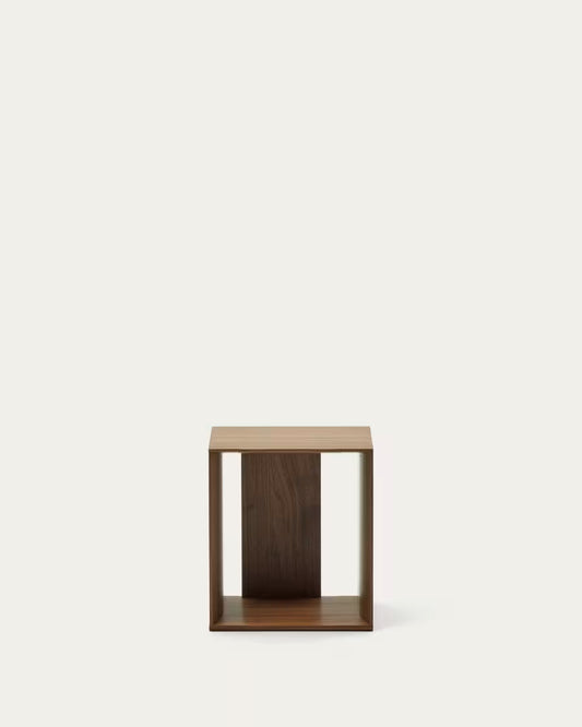 Kave Home Litto Small Shelf Module in Walnut Veneer, 34 x 38 cm