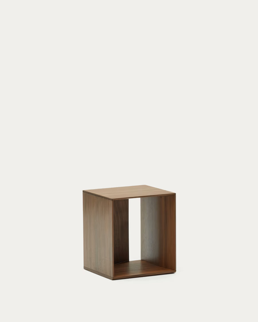 Kave Home Litto Small Shelf Module in Walnut Veneer, 34 x 38 cm