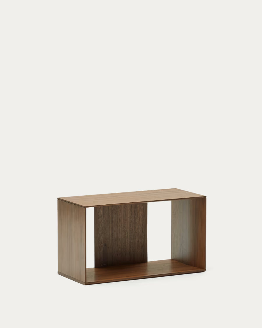 Kave Home Litto Medium Shelf Module in Walnut Veneer, 67 x 38 cm