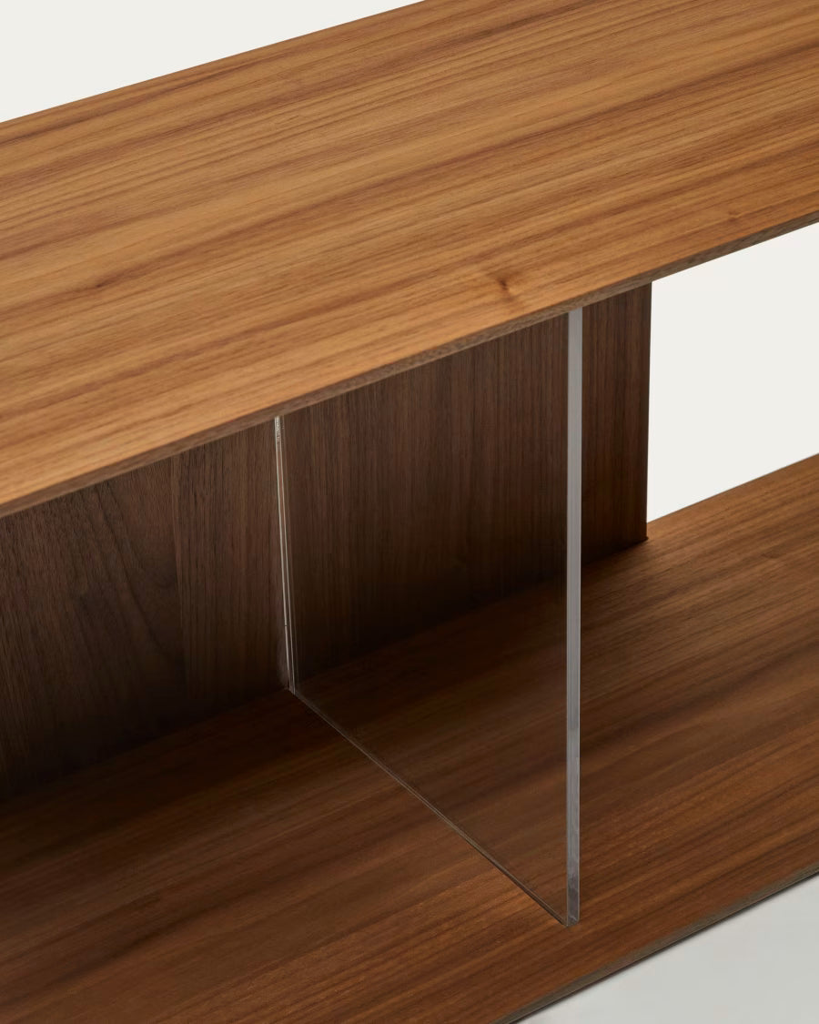 Kave Home Litto Large Shelf Module in Walnut Veneer, 101 x 38 cm