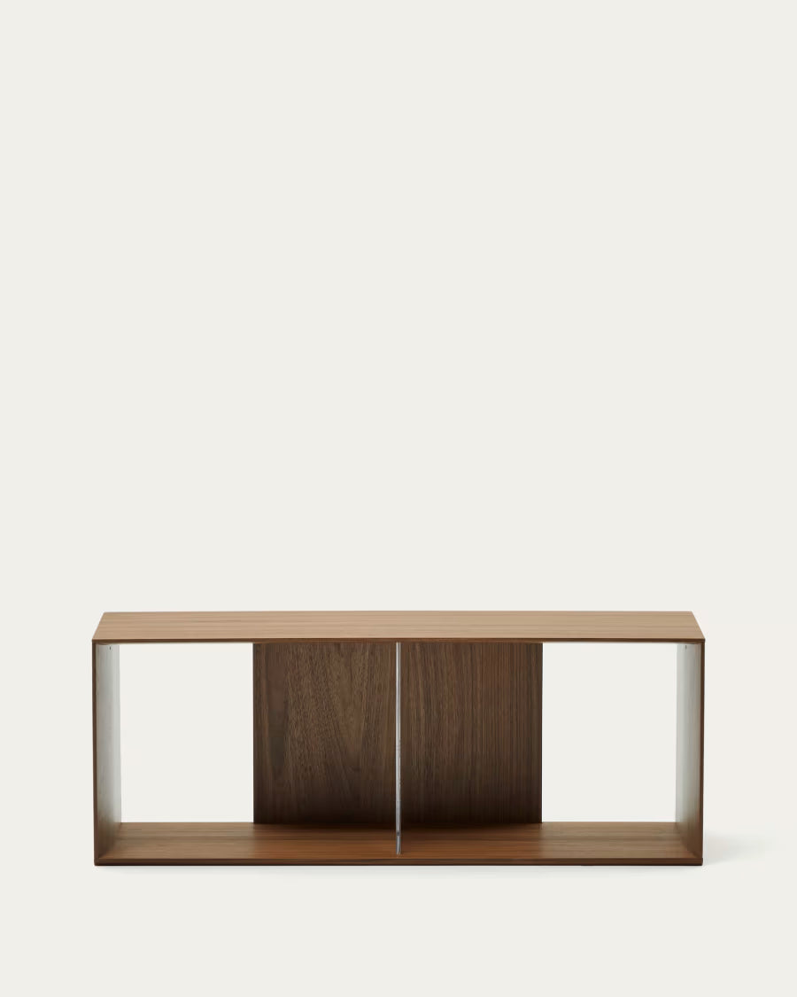 Kave Home Litto Large Shelf Module in Walnut Veneer, 101 x 38 cm
