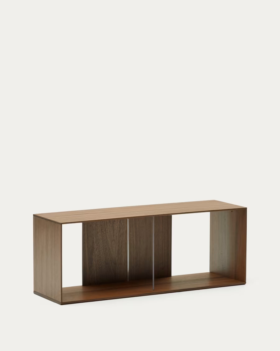 Kave Home Litto Large Shelf Module in Walnut Veneer, 101 x 38 cm