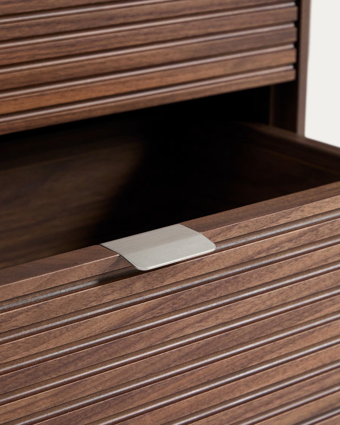 Kave Home Norlen 2-Drawer Bedside Table in Walnut Veneer FSC Mix Credit 60 x 52 cm