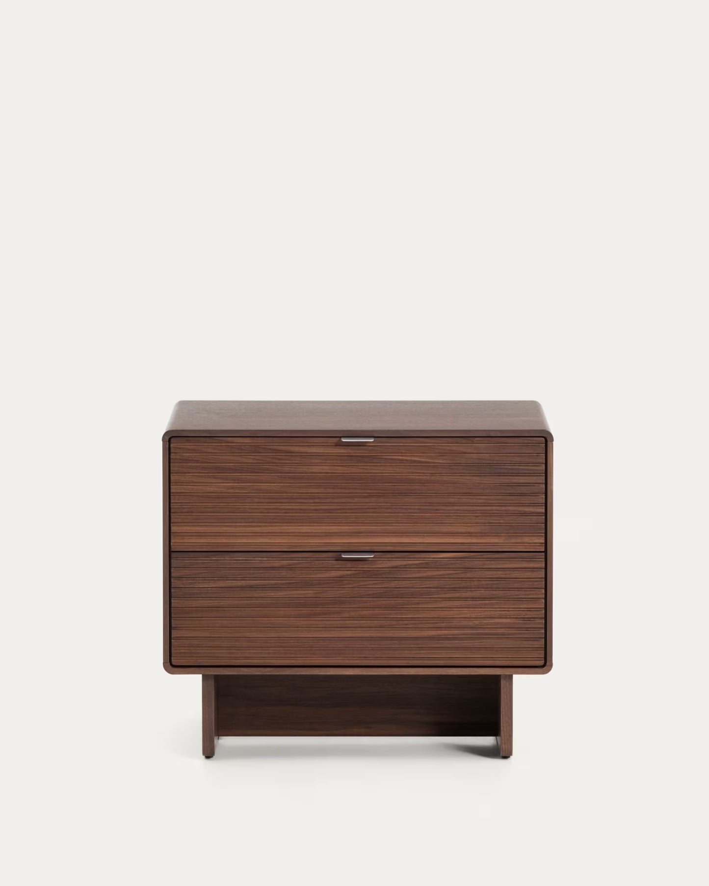 Kave Home Norlen 2-Drawer Bedside Table in Walnut Veneer FSC Mix Credit 60 x 52 cm
