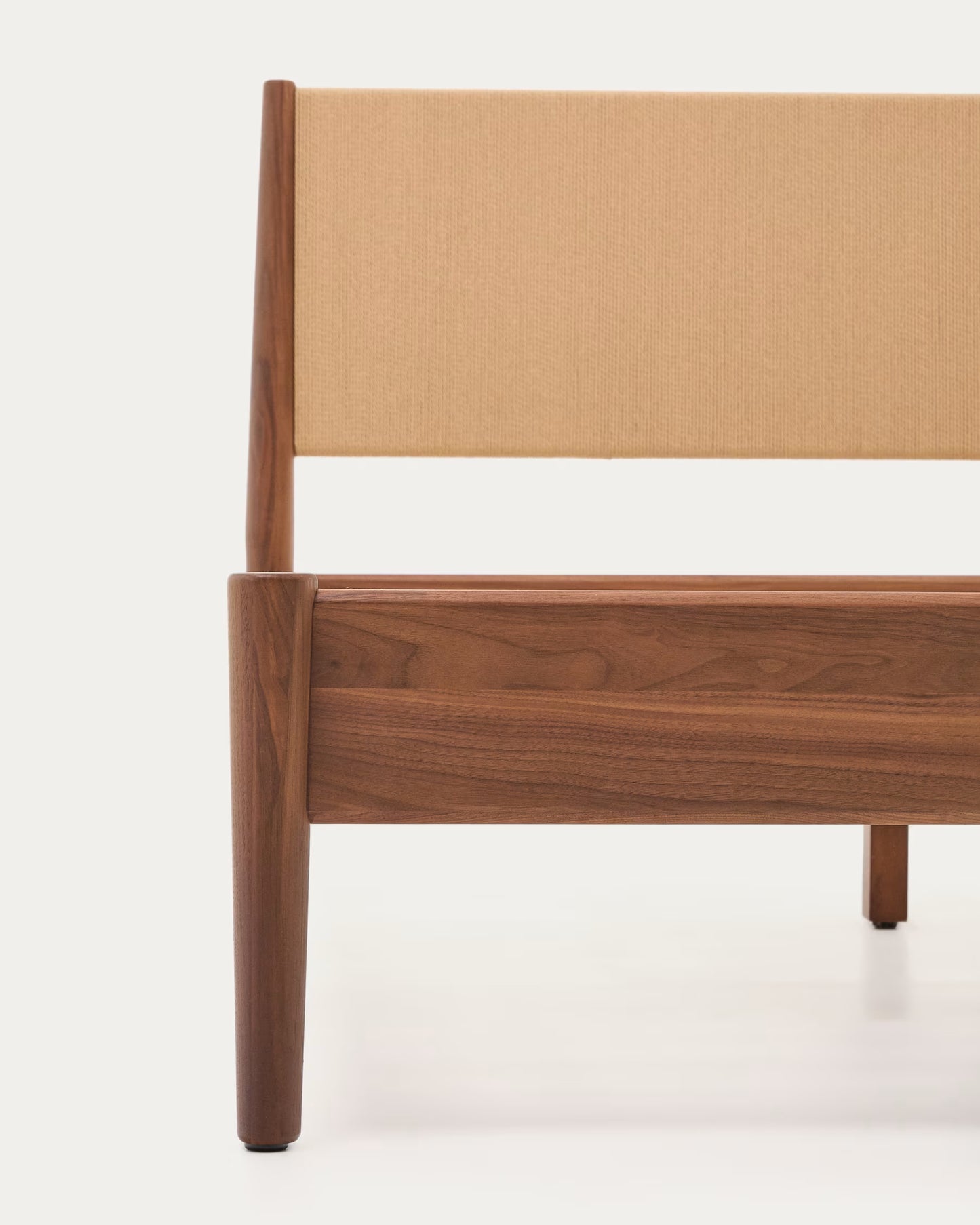 Kave Home Elan Bed in Veneer and Solid Walnut Wood with Cord Mattress 180 x 200 cm FSC Mix Credit