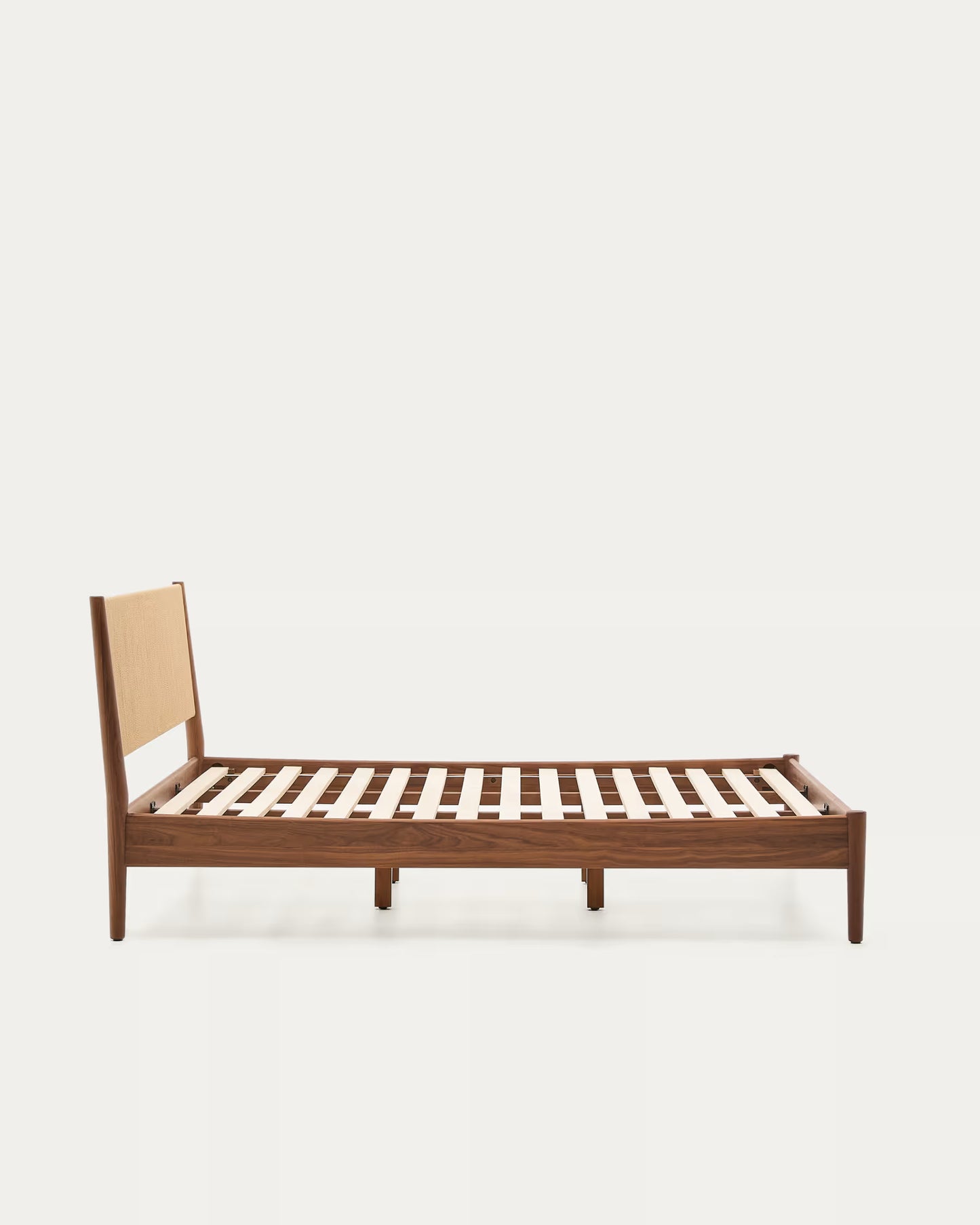 Kave Home Elan Bed in Veneer and Solid Walnut Wood with Cord Mattress 180 x 200 cm FSC Mix Credit